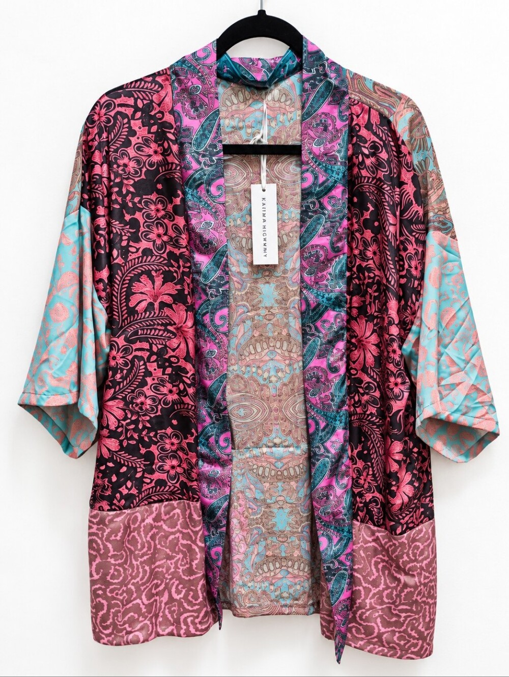 Karma Highway Mixed Print One Size Boho Kimono Cardigan – 100% Viscose NWT